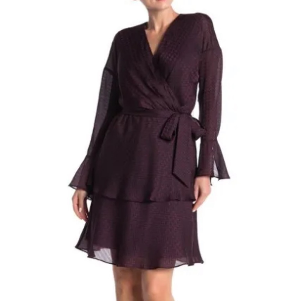 Joie Marcel Houndstooth Printed Wrap Dress Women's Size Small L24120